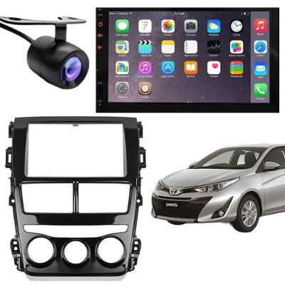 Central Multimídia Automotiva 2 DIN MP5 Toyota Yaris Tela 7 TFT USB Bluetooth Câmera de Ré Moldura