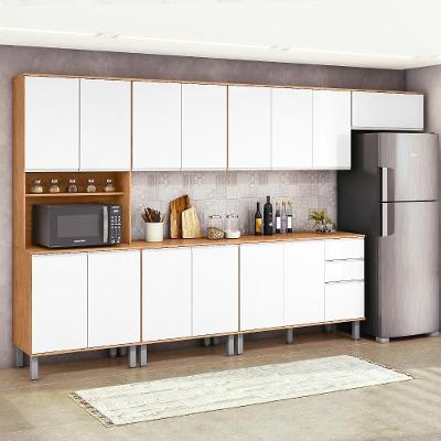 Cozinha Nina 6 Módulos Amêndoa Clean/branco