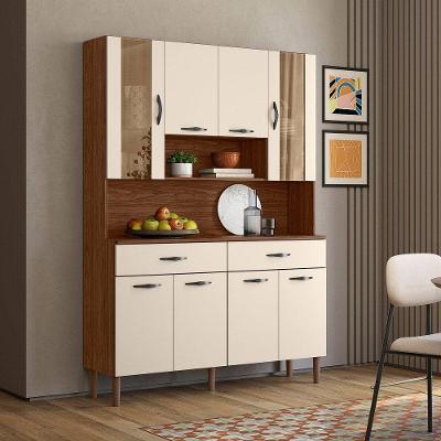 Armário De Cozinha 8 Portas 2 Gavetas Golden - Ssx Multicoisas Nogueira-off White