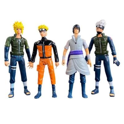 Action Figure Kit Naruto Shippunden com Minato e Kakashi 14CM Amarelo Smart Tech