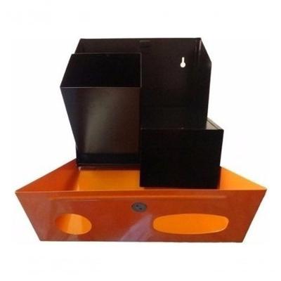 Lixeira Coletora Kit 10 para Pilhas e Baterias para Descarte em Parede Preto Laranja Higipack