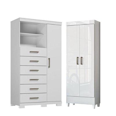 Cômoda 1 Porta 6 Gavetas E Armário Multiuso Fit
