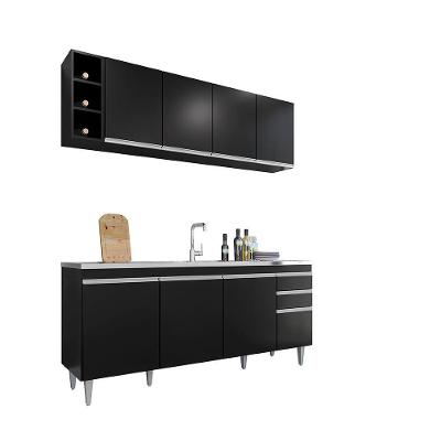 Balcão Gabinete Para Pia 180cm 4 Portas ágatha - Ssx Multicoisas Preto