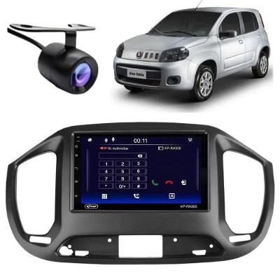 Central Multimídia Automotiva Android Auto Uno Vivace Moldura + Câm Preto Fosco 7 Bluetooth USB GPS