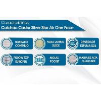 Cama Box Solteiro: Colchão Molas Pocket Ensacadas Castor  Silver Star Air One Face + Base CRC Suede Clean(88x188)