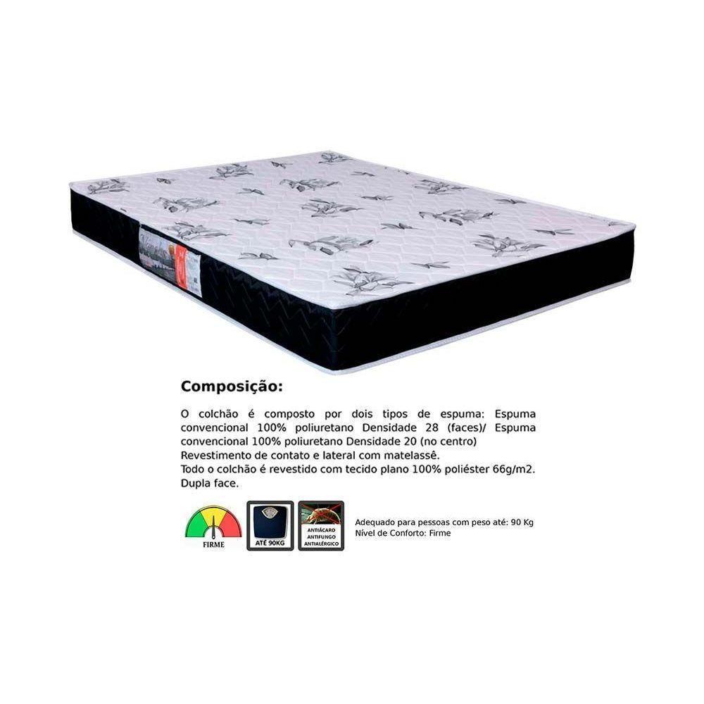 Cama Box Solteiro: Colchão Espuma Orthoflex D28 Nápoles + Base CRC Suede Black(88x188) - 5