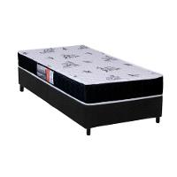 Cama Box Solteiro: Colchão Espuma Orthoflex D28 Nápoles + Base CRC Suede Black(88x188) - 1