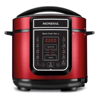 Panela de Pressão Elétrica Digital PE-39 5L 900W com 14 Funções Vermelho 110V