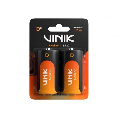 Pilha Alcalina Vinik VPDB2 LR20 D 1,5V Blister com 2 Unidades para Diversos Dispositivos