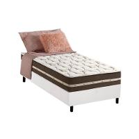 Cama Box Solteiro: Colchão Molas Anjos Superlastic Classic + Base CRC Courano White(88x188) - 1