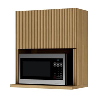 Armário De Cozinha Aéreo 1 Porta 1 Nicho Para Micro Ondas 100% Mdf Raissa Madeirado Nesher Madeirado