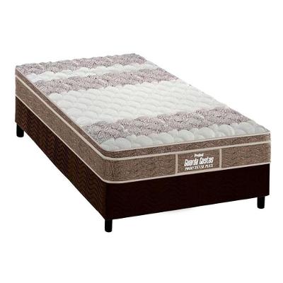 Cama Box Solteiro: Colchão Espuma Probel D33/EP Anatômico Guarda Costas Próintense Plus + Base CRC Suede Brown(88x188)