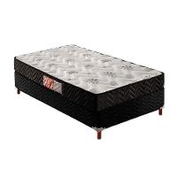 Cama Box Solteiro: Colchão Espuma D33 Paropas Pasquale + Base CRC Suede Black(88x188) - 1