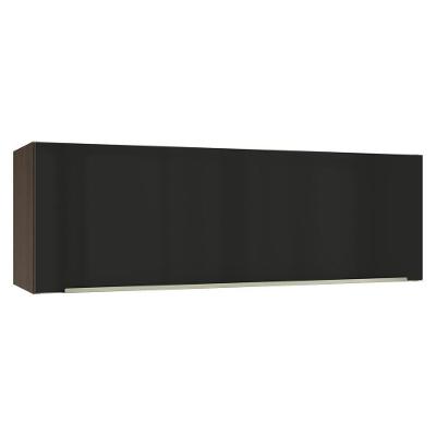 Armário Aéreo 100 Cm 1 Porta Basculante Rustic/preto Lux Madesa
