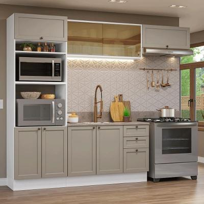 Armário De Cozinha Completa 270 Cm Branco/crema Vik Madesa 04 Branco/crema
