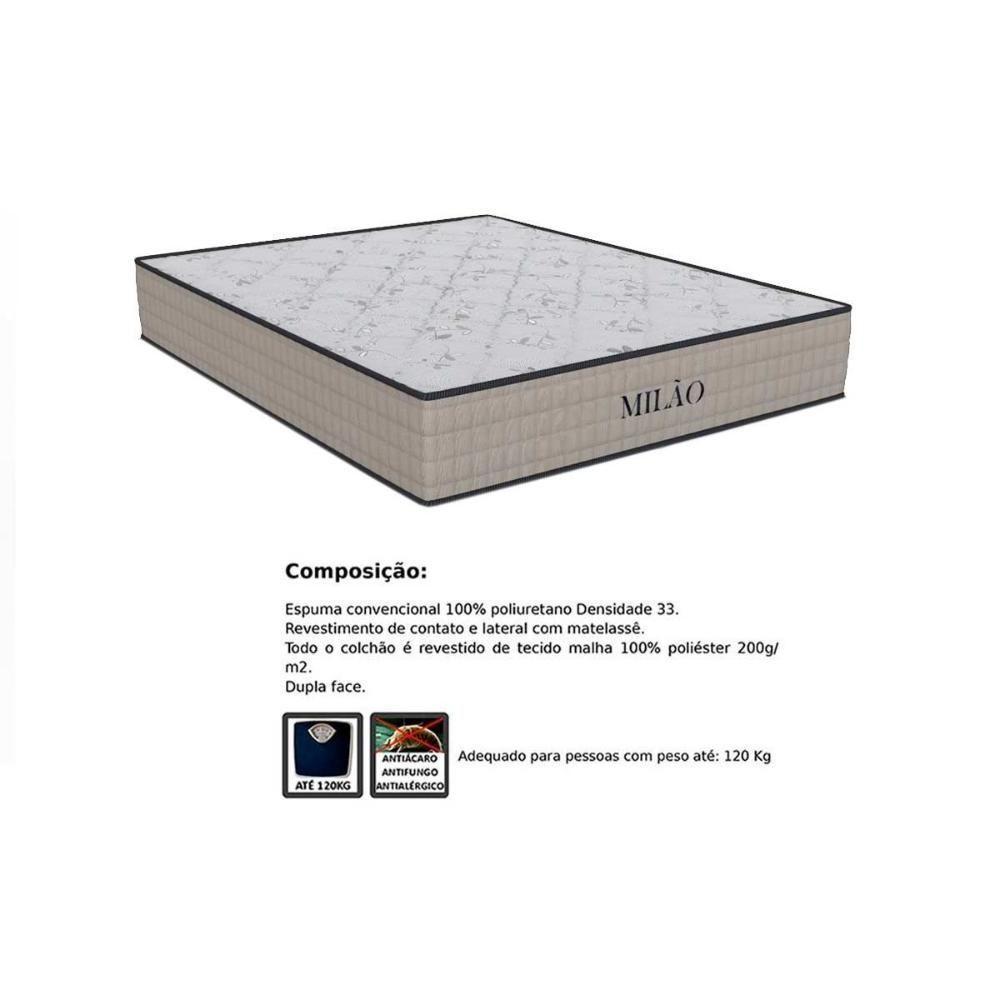 Cama Box Solteiro: Colchão Espuma D33 Orthoflex Milão + Base CRC Suede Clean(88x188) - 3