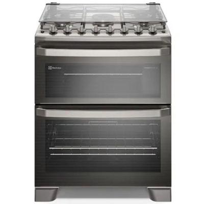 Fogão de Piso 5 Bocas Gás GLP Electrolux FE5DC Mesa Inox Cinza 110V