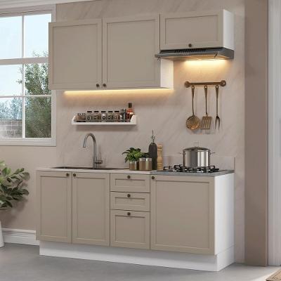 Armário De Cozinha Compacta 180 Cm Branco/crema Vik Madesa 01 Branco/crema