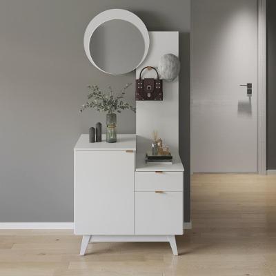 Aparador Com Espelho 80cm 2 Portas E 1 Gaveta Flex Retrô Multimóveis Cr50222 Branco