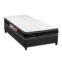 Cama Box Solteiro: Colchão Espuma Castor D33 Black e White + Base CRC Suede Gray(88x188) - 1