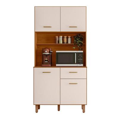 Armario De Cozinha Kit New Livia Com 6 Portas E 1 Gaveta Freijo/off Acetinado Freijo/off Acetinado