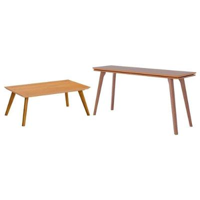 Aparador para Sala com Mesa de Centro Zuri Moderno MDF 136cm Amadeirado