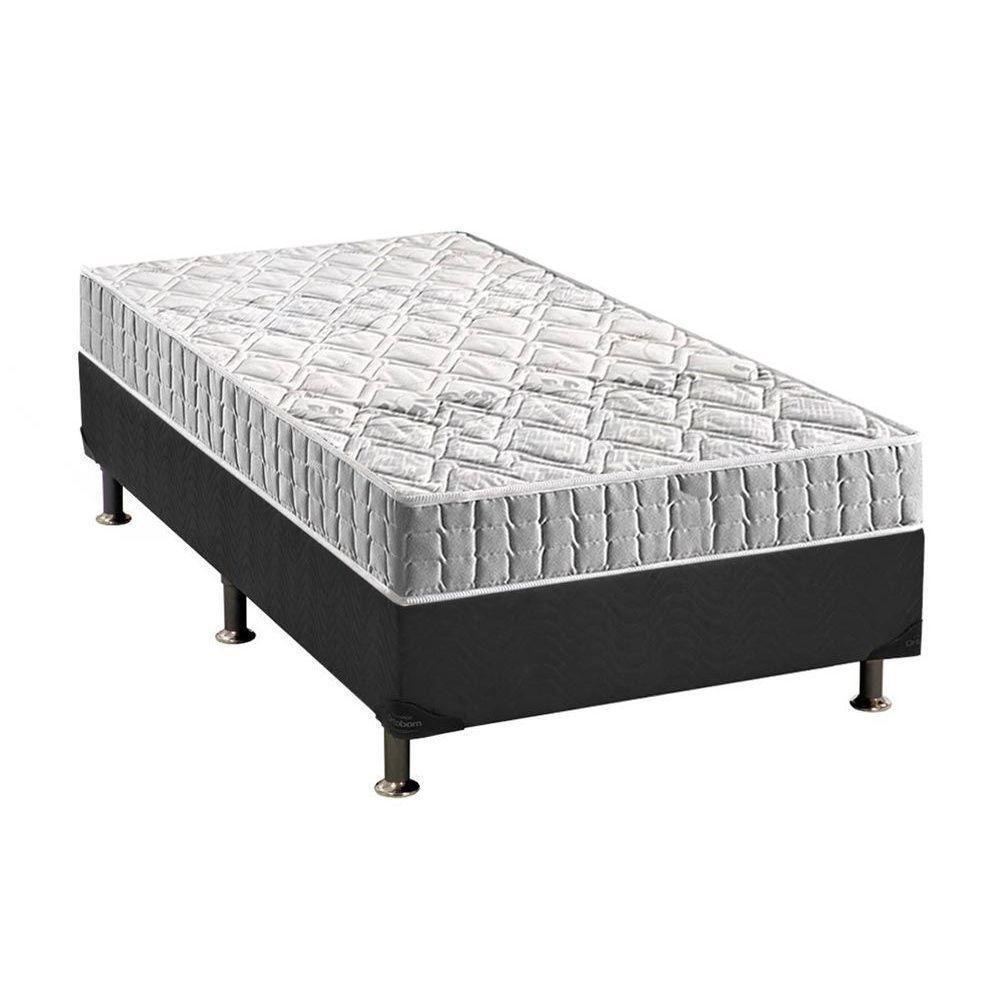 Cama Box Solteiro: Colchão Espuma D33 Anjos Orthosono + Base CRC Suede Gray(88x188) - 1