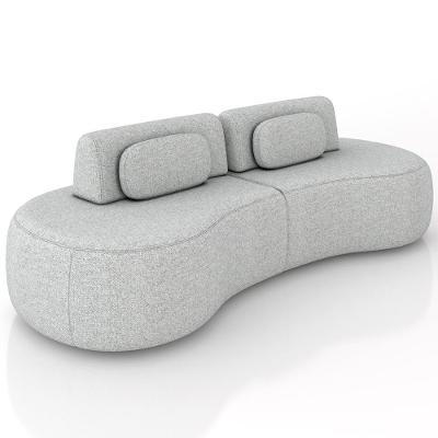 Sofá 4 Lugares Orgânico Para Sala Living 280cm Vasti M03 Linho Cinza - Lyam Decor