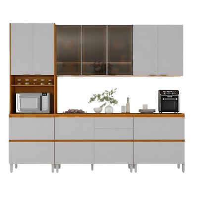 Armário De Cozinha Completa 10 Portas 6 Gavetas Lais Madeirado/fendi Madeirado / Fendi
