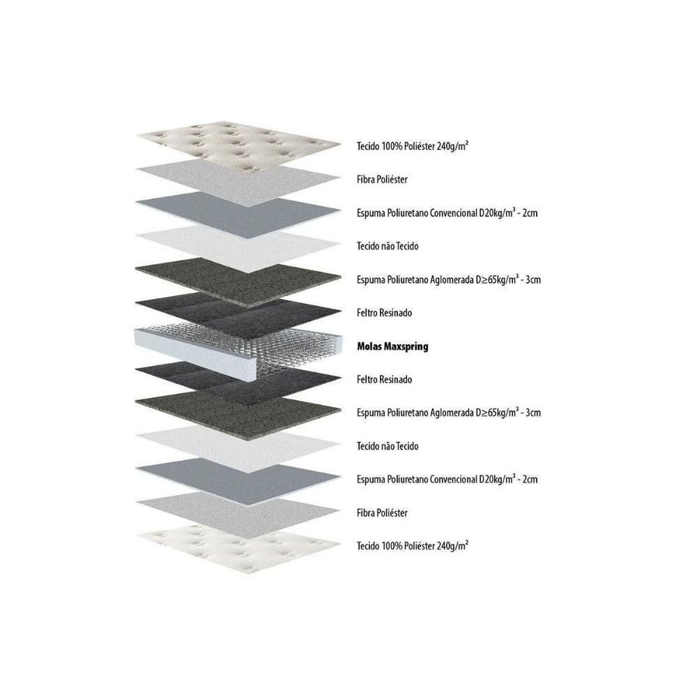 Cama Box Solteiro: Colchão Molas Herval Maxspring Tower + Base CRC Suede Clean(88x188) - 2