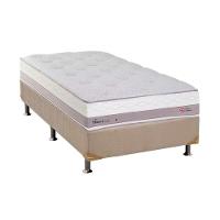 Cama Box Solteiro: Colchão Molas Herval Maxspring Tower + Base CRC Suede Clean(88x188) - 1