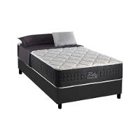 Cama Box Solteiro: Colchão Molas MasterPocket Ensacadas Anjos   Fort Flex + Base CRC Suede Cinza(88x188) - 1