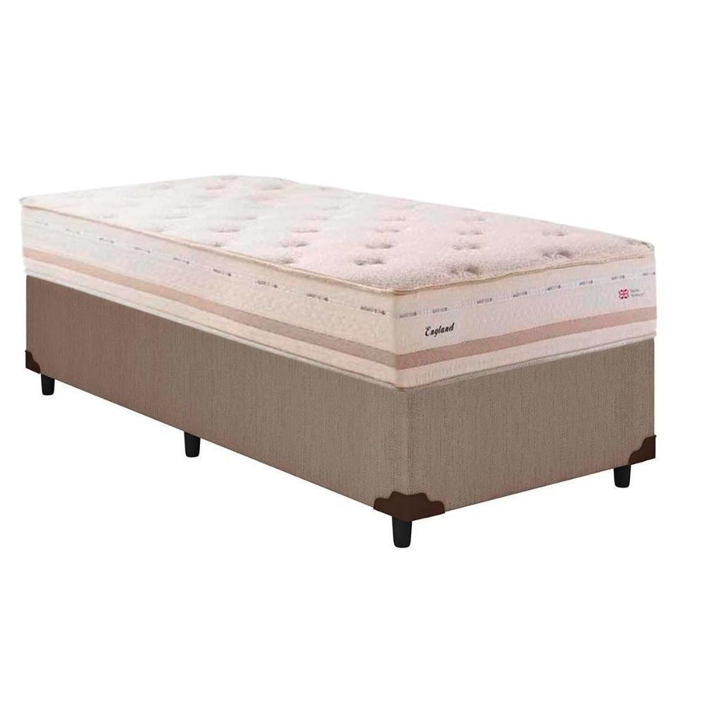 Cama Box Solteiro: Colchão Molas Herval Maxspring England + Base Crc Courano Clean(88X188) - 1