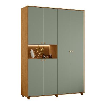Guarda Roupa Solteiro Vittoria 6 Portas E 2 Gavetas Cinamomo-sálvia - Móveis Albatroz Cinamomo-sálvia