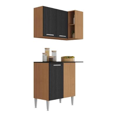 Kit Cozinha Aéreo Canto E Balcão 90cm 3 Portas