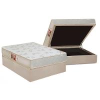 Cama Box Baú Casal: Colchão Espuma Castor D33 Sleep Max Relax + Base CRC Suede Clean(138x188) - 1