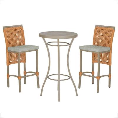 Mesa Bistrô 2 Banquetas Roma Fendi Corda Náutica 3 Trama Terra Cota