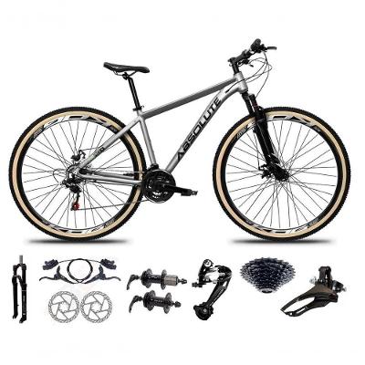 Bicicleta Aro 29 Absolute Nero 5 Alumínio 27v Freio Hidráulico K7 Garfo Com Trava Mtb Cinza 17