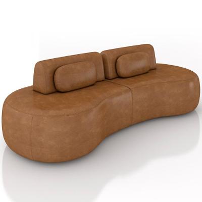 Sofá 4 Lugares Orgânico Para Sala Living 280cm Vasti M03 Couríssimo Whisky - Lyam Decor