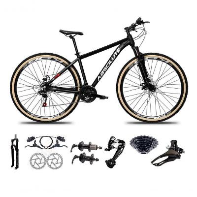 Bicicleta Aro 29 Absolute Nero 5 Alumínio 27v Freio Hidráulico K7 Garfo Com Trava Mtb Preto 21