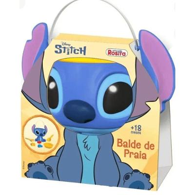 Balde de Praia Stitch Rosita 9836 com Acessórios para Cavar e Moldar Ideal para Praia Azul Outras