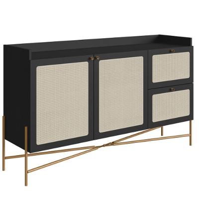 Balcão Buffet 139cm Pés Metálicos Oslo - Nero
