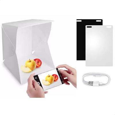 Mini Estúdio Fotográfico Yeet Tenda de Fotografia Portátil com LED com 2 Fundos Preto, Branco