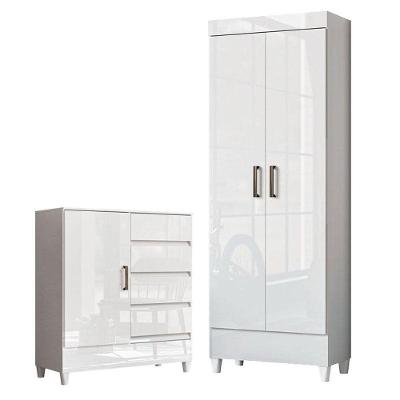 Cômoda 4 Gavetas 1 Porta Com Multiuso Fit Branco