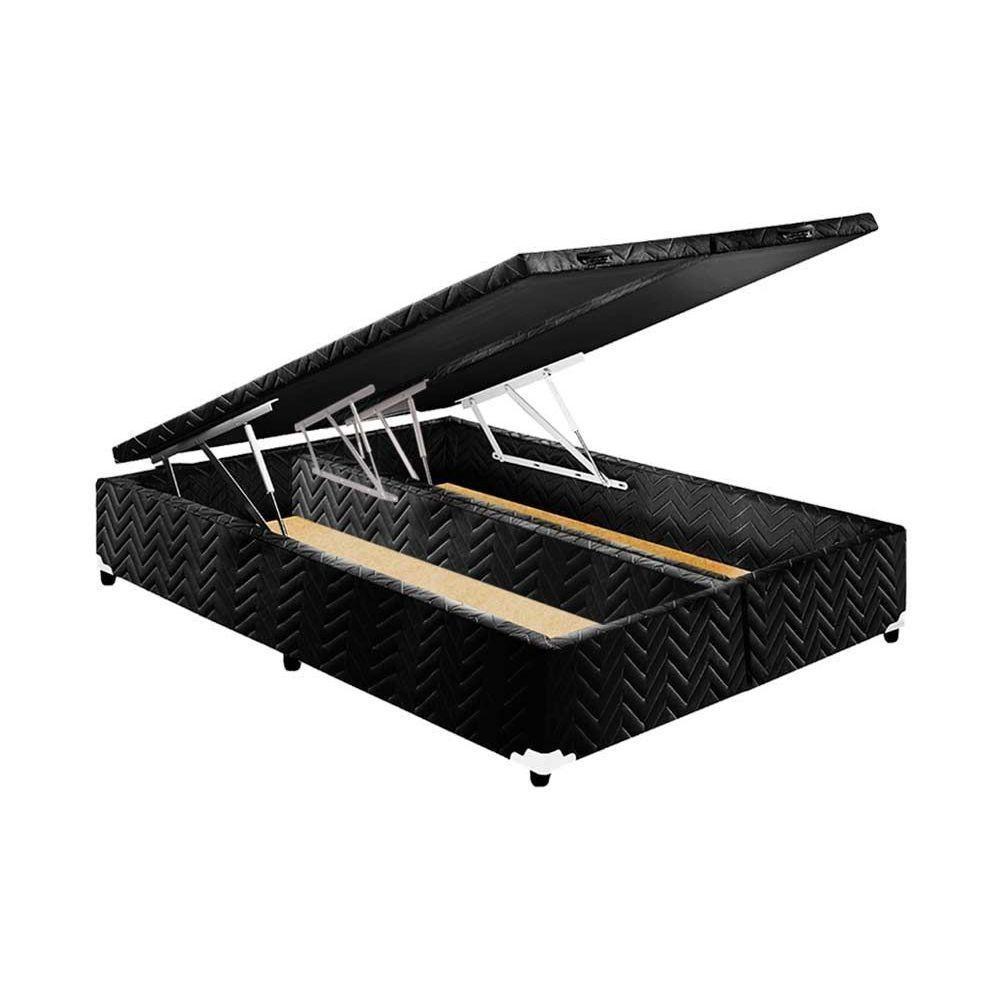 Cama Box Baú Casal: Colchão Espuma D33 Paropas Pasquale + Base CRC Suede Black(138x188) - 9