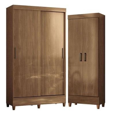 Guarda Roupa 2 Portas De Correr E Armário Multiuso Fit