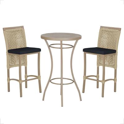 Mesa Bistro E 2 Banquetas Roma Fendi Corda Náutica 12 Rami