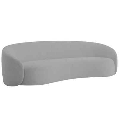 Sofá 2 Lugares Amore 160cm Orgânico Luxo Recepção Escritório Bouclé Cinza