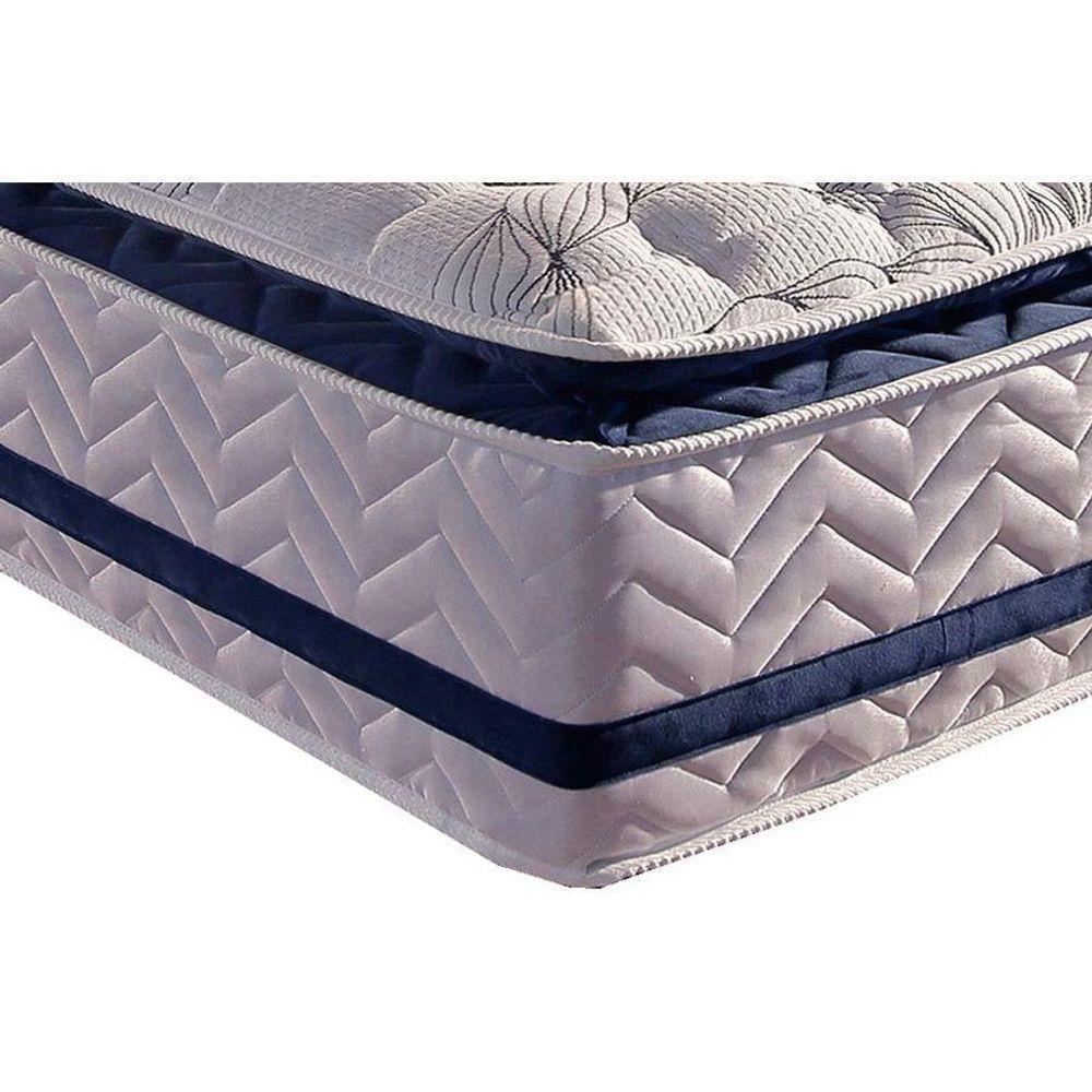 Cama Box Baú Casal: Colchão Molas MasterPocket Ensacadas Paropas   Blue + Base CRC Courano White(138x188) - 4
