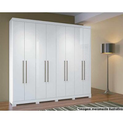 Guarda Roupa 8 Portas  e 4 Gavetas c/ Pés Master Vip 8.4  Branco - Santos Andirá